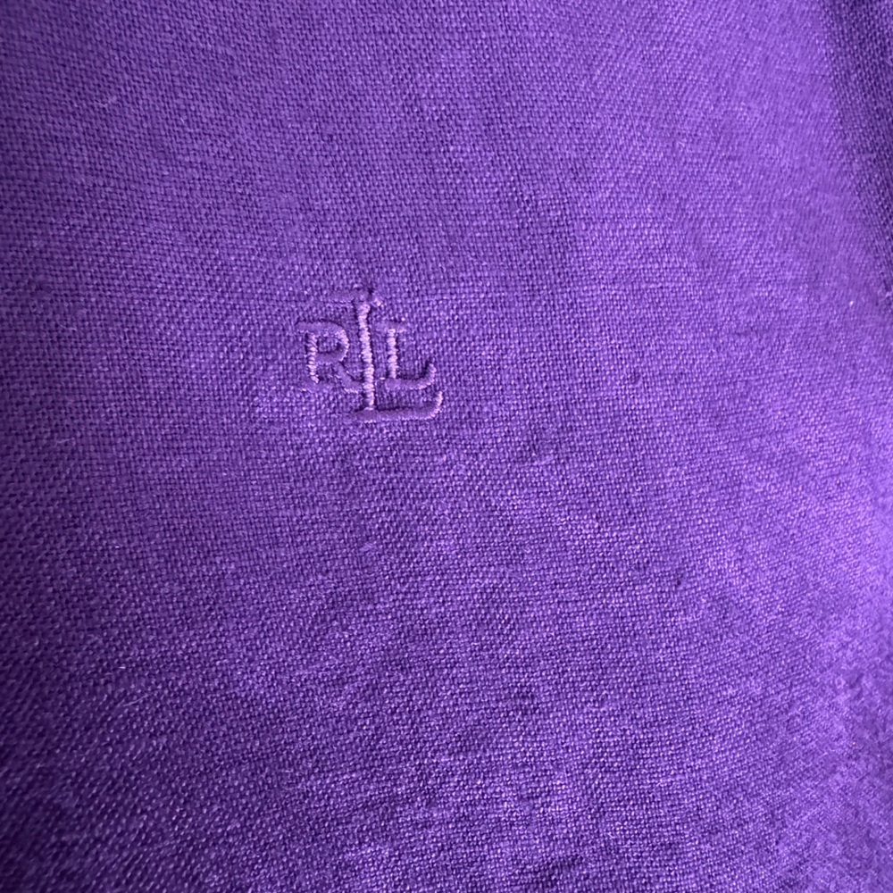 Ralph Lauren Linen Purple Button Down Shirt - Picture 4 of 4